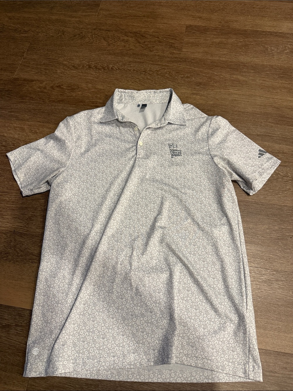 Valero Texas Open adidas Men’s Light Gray Micro-Pattern Polo
